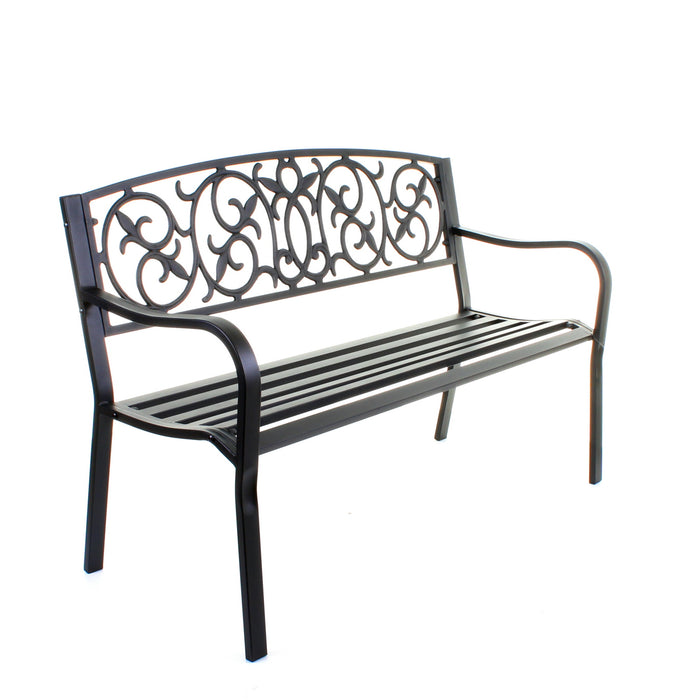 Black Metal Garden Bench