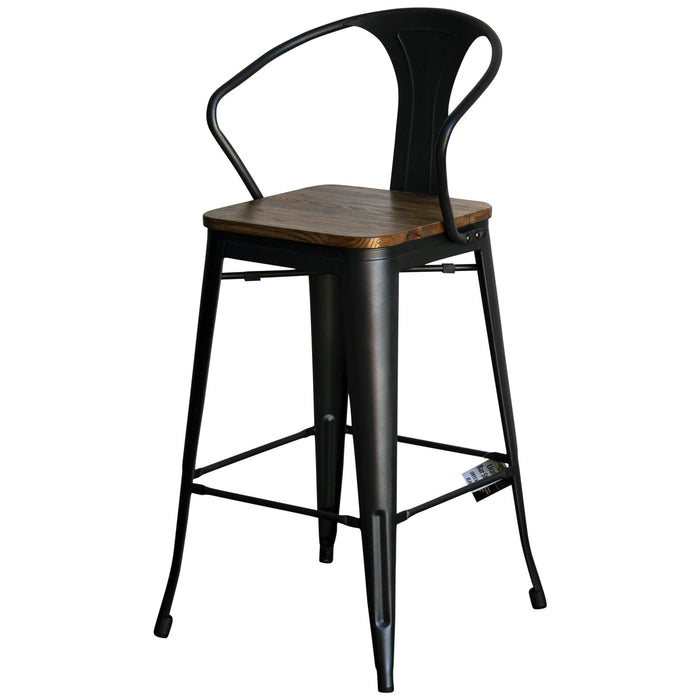 3PC Lodi Table & Licata Bar Stool Set - Onyx Matt Black