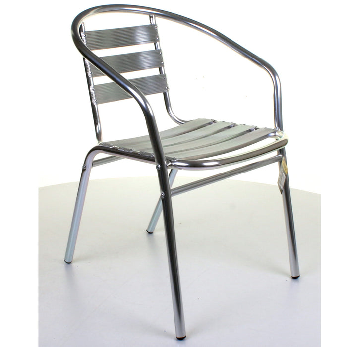 3PC Chrome Bistro Set with Round Chrome Table