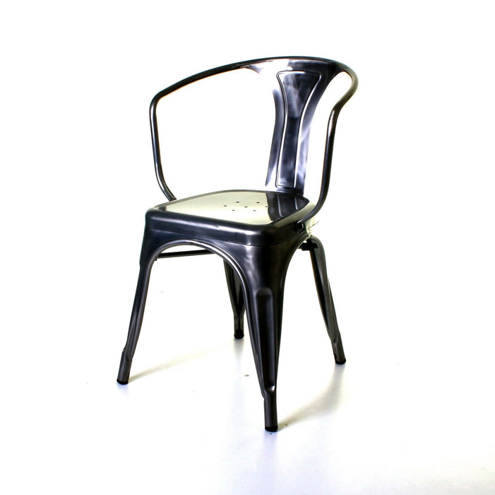 9PC Taranto Table, 2 Forli Chairs & 6 Castel Stools Set - Steel