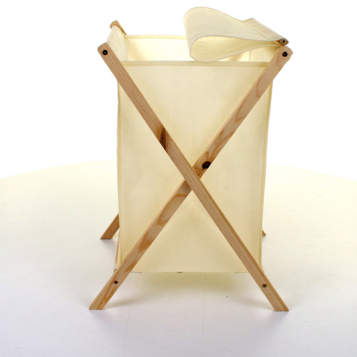 Folding Wood Frame Laundry Basket