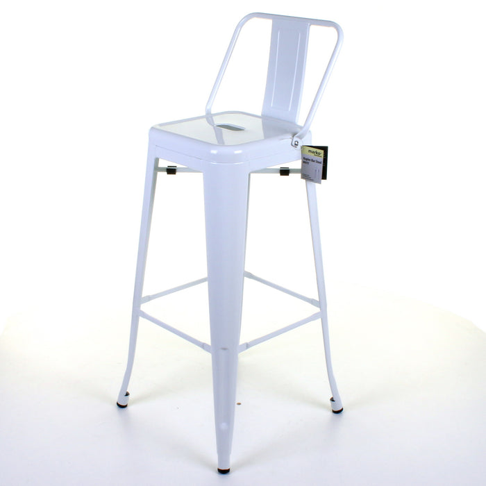 Tolix Style Naples Bar Stool - White