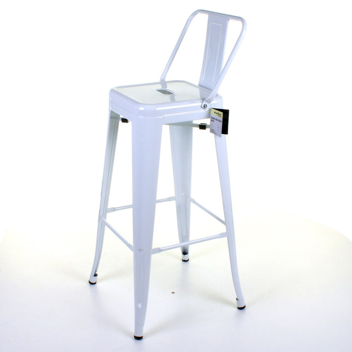 Tolix Style Naples Bar Stool - White