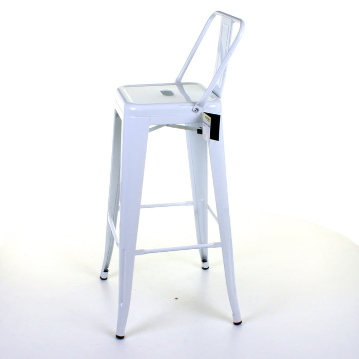 Tolix Style Naples Bar Stool - White