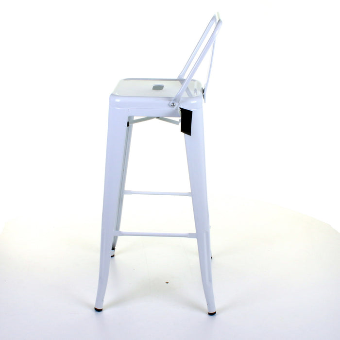 Tolix Style Naples Bar Stool - White