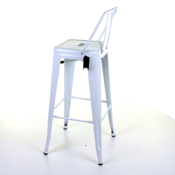 Tolix Style Naples Bar Stool - White