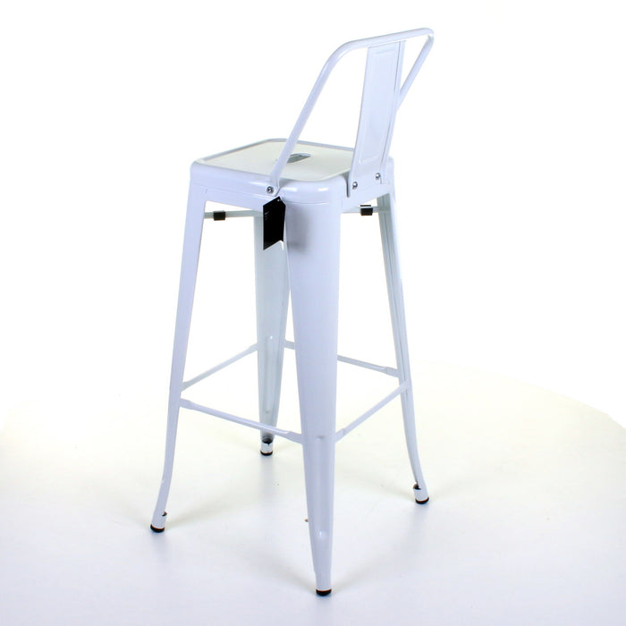Tolix Style Naples Bar Stool - White