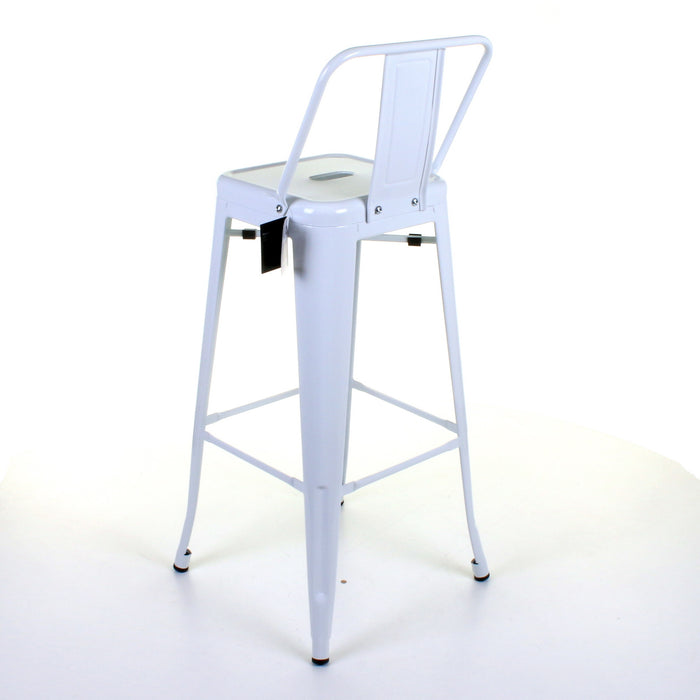 Tolix Style Naples Bar Stool - White