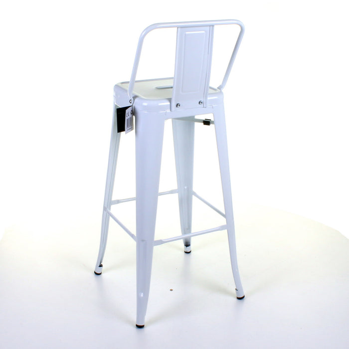 Tolix Style Naples Bar Stool - White