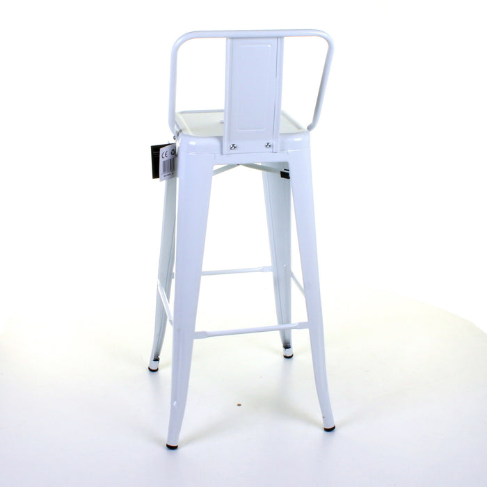 Tolix Style Naples Bar Stool - White