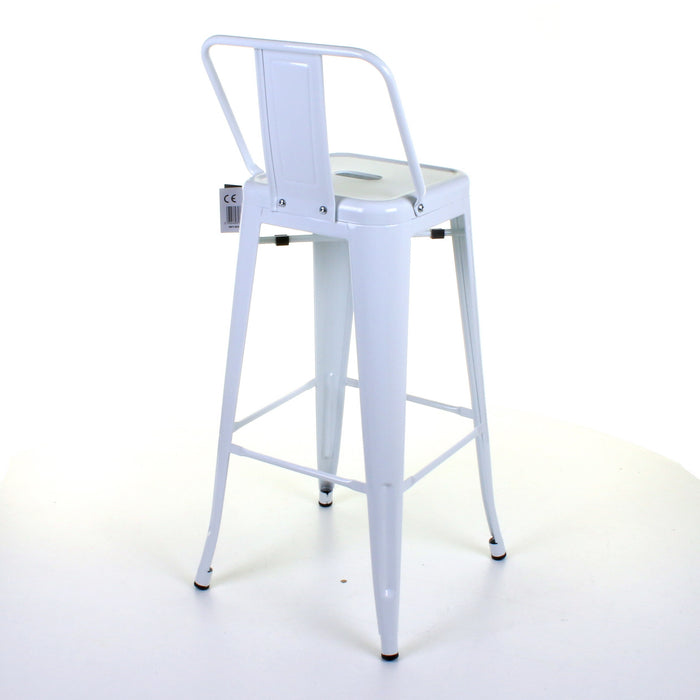 Tolix Style Naples Bar Stool - White