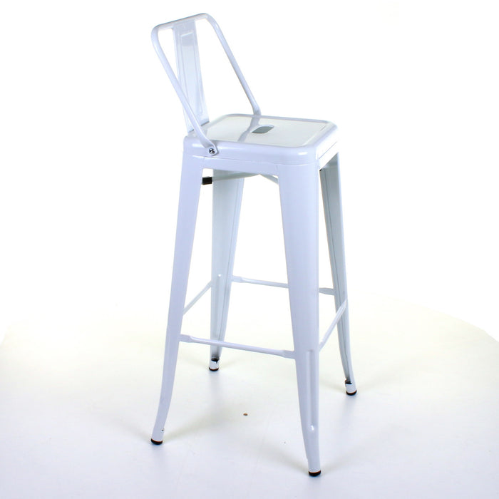 Tolix Style Naples Bar Stool - White
