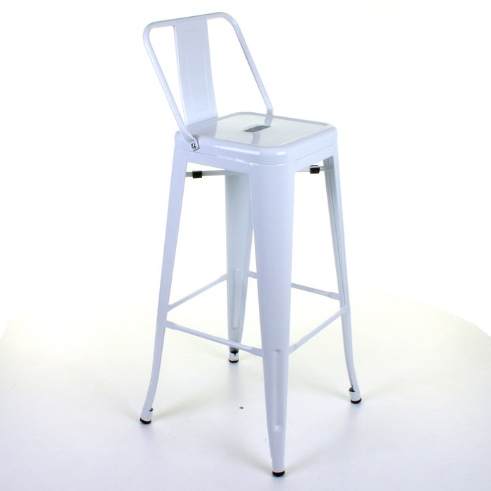 Tolix Style Naples Bar Stool - White