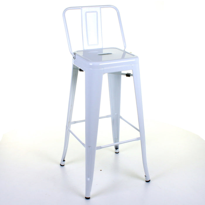 Tolix Style Naples Bar Stool - White