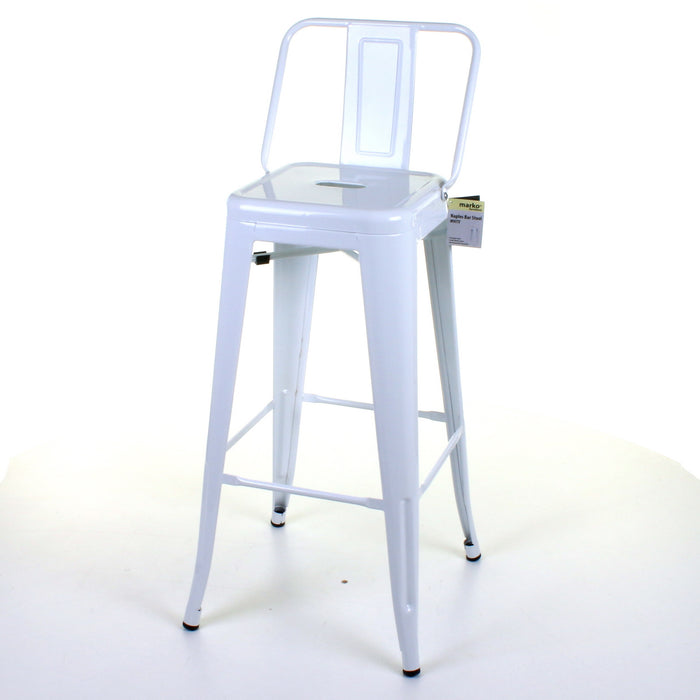 Tolix Style Naples Bar Stool - White