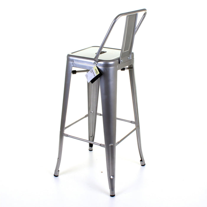 Tolix Style Naples Bar Stool - Silver
