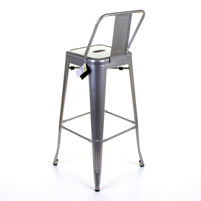Tolix Style Naples Bar Stool - Silver
