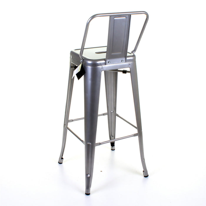 Tolix Style Naples Bar Stool - Silver