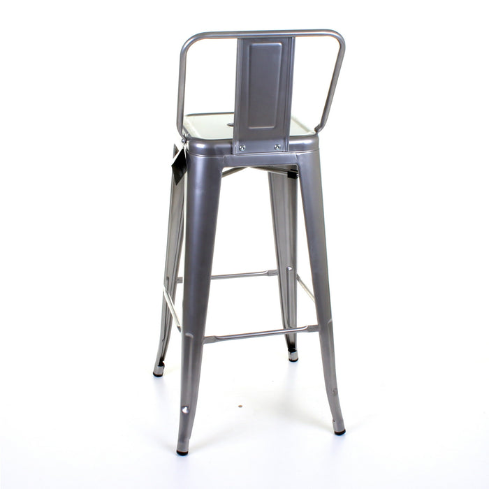Tolix Style Naples Bar Stool - Silver