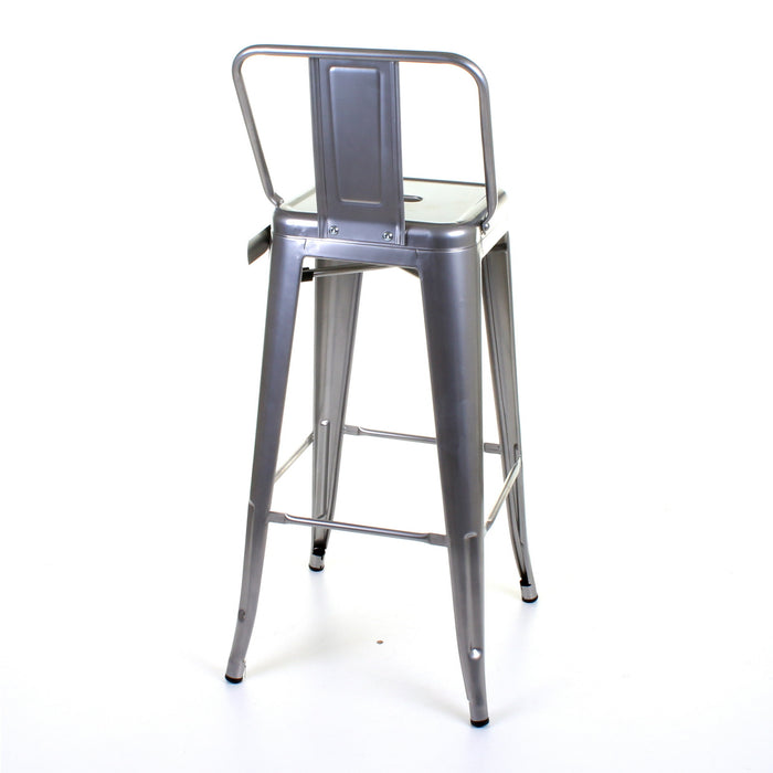 Tolix Style Naples Bar Stool - Silver