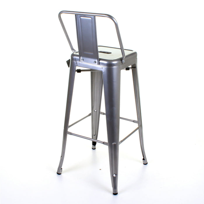 Tolix Style Naples Bar Stool - Silver