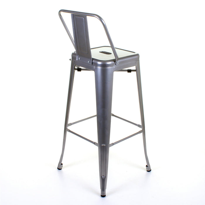 Tolix Style Naples Bar Stool - Silver