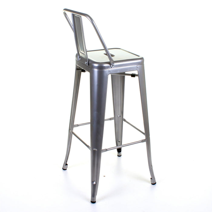 Tolix Style Naples Bar Stool - Silver
