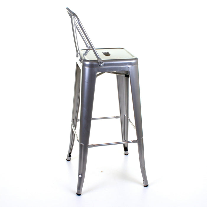 Tolix Style Naples Bar Stool - Silver