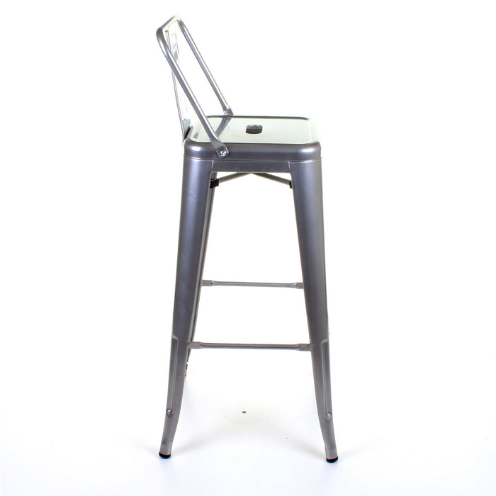 Tolix Style Naples Bar Stool - Silver