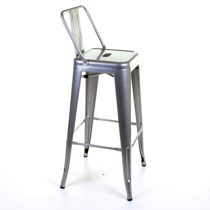 Tolix Style Naples Bar Stool - Silver