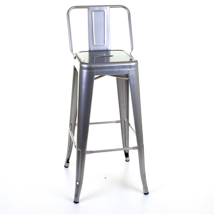 Tolix Style Naples Bar Stool - Silver
