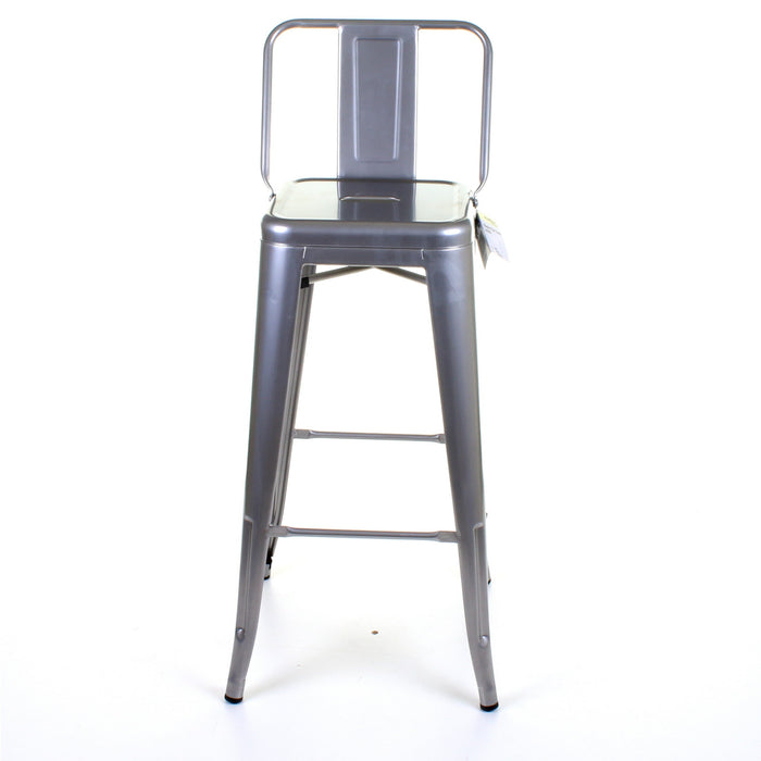 Tolix Style Naples Bar Stool - Silver