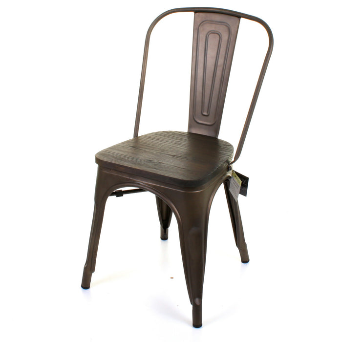 Tolix Style Roma  Chair - Gun Metal
