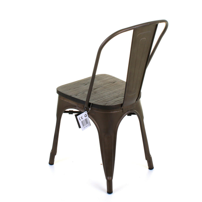 Tolix Style Roma  Chair - Gun Metal