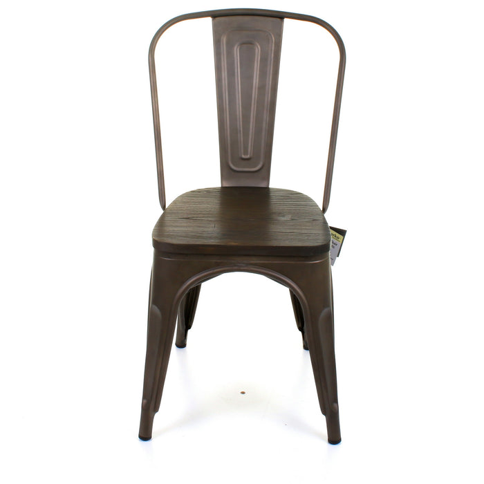 Tolix Style Roma  Chair - Gun Metal