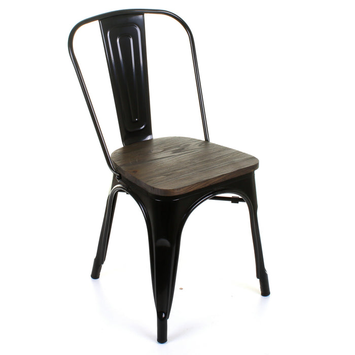 Tolix Style Roma  Chair - Black