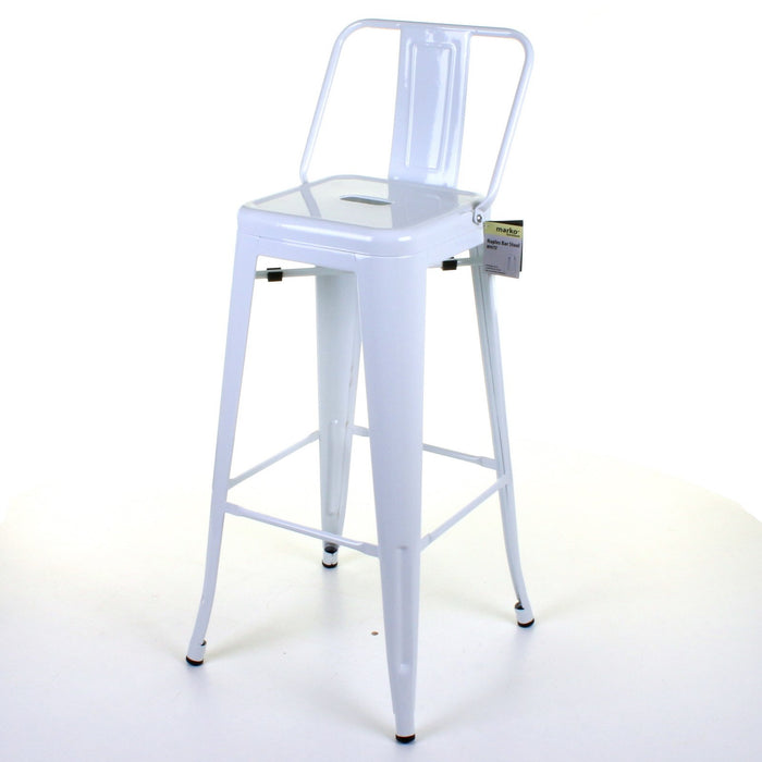 5PC Lodi Table & Naples Bar Stool Set - White