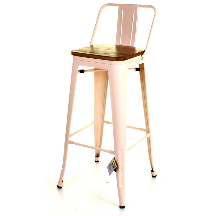 Tolix Style Tuscany Bar Stool - Cream