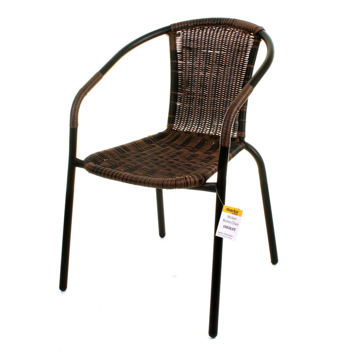 3PC Chocolate Wicker Bistro Set