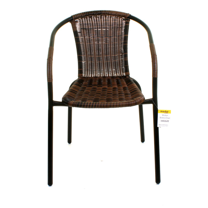 3PC Chocolate Wicker Bistro Set