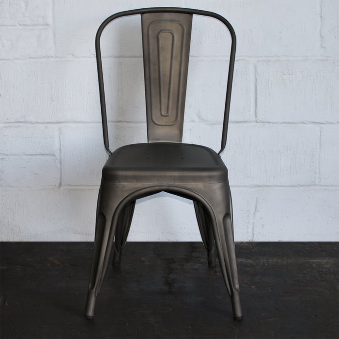 3PC Enna Table & Siena Chair Set - Gun Metal Grey