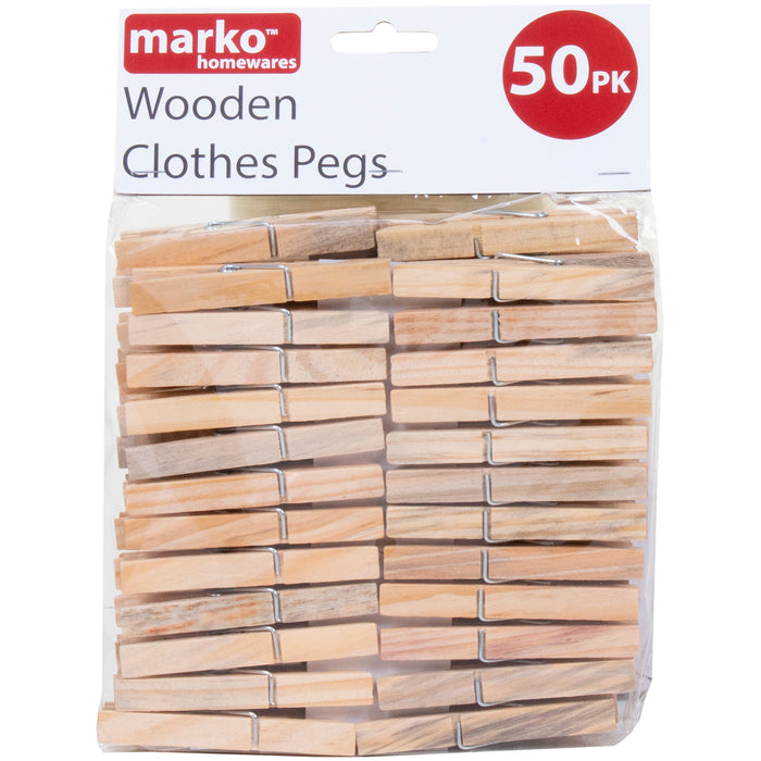 Wooden Clothes Pegs 50pk