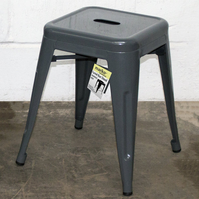 7PC Taranto Table, 3 Siena Chairs & 3 Castel Stools Set - Graphite Grey