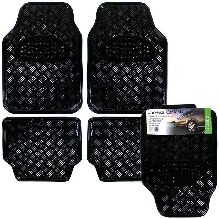Set of 4 Alloy Car Mats Chrome Plated