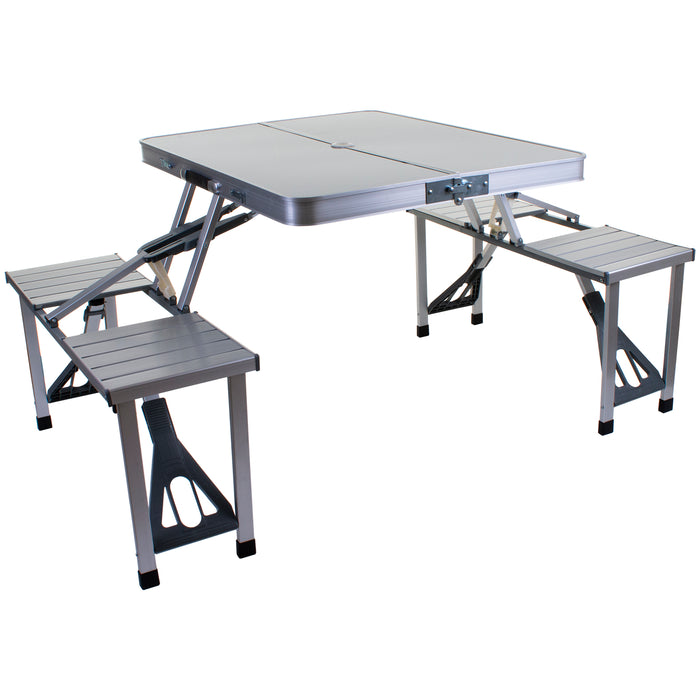 Foldable Camping Table and Bench Set