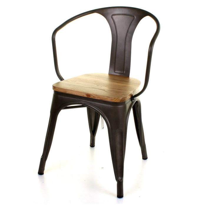 5PC Enna Table Florence Chair & Rho Stool Set - Gun Metal Grey