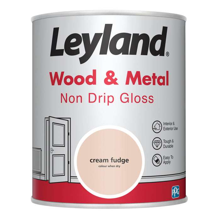 Leyland   Wood & Metal Non Drip Gloss Cream Fudge 750ml