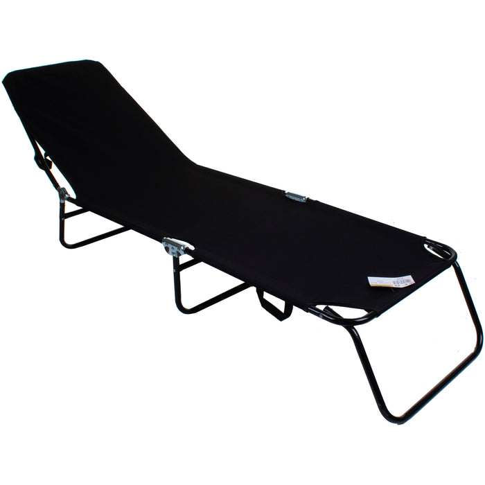 Black Folding Sun Lounger Bed