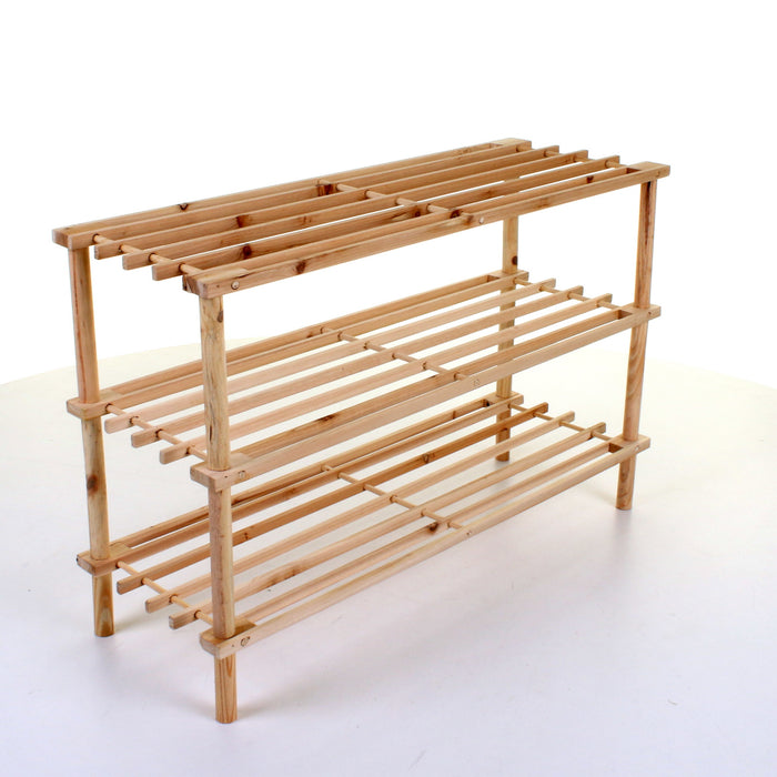 3 Tier Wooden Shoe Rack - Pine