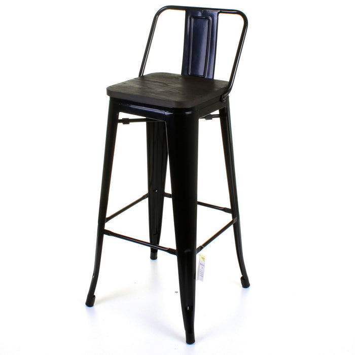 Tolix Style Milan Bar Stool - Black